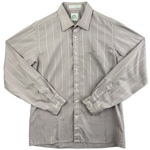 VTG John Henry Fitted Collection Grey Pinstripe Dress Shirt  (16½ 34/35) Office